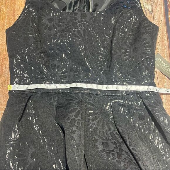 EVA MENDES NY&Co Little black dress Size 6 NWT floral pockets scoop neck - Picture 8 of 13